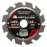 диск пильный METALLICA Ultra по строительной древесине с гвоздями 165x30/20/16мм 12 зубьев - фото в каталоге Максидом