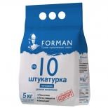 штукатурка гипсовая для внутр.работ FORMAN 10 пластичная ручн. 5кг - фото в каталоге Максидом