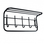 вешалка настенная с полкой 5крючков 600х220х265мм черная - фото в каталоге Максидом