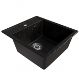 мойка Mixline ML-GM28 КОМФОРТ прямоугольная 450х500х190мм искуственный камень черная - фото в каталоге Максидом