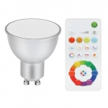 лампа светодиодная Diall 5,2Вт GU10 35Лм + RGB 3шт с пультом лампа светодиодная Diall 5,2Вт GU10 35Лм + RGB 3шт с пультом - фото в каталоге Максидом