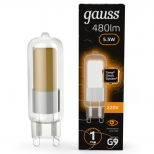 лампа светодиодная GAUSS 5,5Вт G9 LED 480Лм 3000K капсула - фото в каталоге Максидом