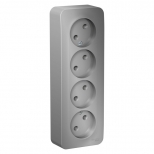 розетка 4 поста SYSTEME ELECTRIC Blanca б/з б/ш 16А 250В алюминий розетка 4 поста SYSTEME ELECTRIC Blanca б/з б/ш 16А 250В алюминий - фото в каталоге Максидом