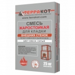 смесь печная ТЕРРАКОТ кладочная для внешних стенок жаростойкая 25кг - фото в каталоге Максидом