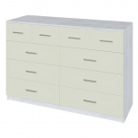 комод 10 ящиков Trisha Base 934x1400x440мм МДФ/ЛДСП панакота фактур/дуб харбор - фото в каталоге Максидом