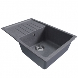 мойка Mixline ML-GM19 КОМФОРТ прямоугольная с крылом 750х500х200мм искуственный камень графит - фото в каталоге Максидом