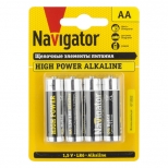 батарейка NAVIGATOR High Power АА щелочная 4шт батарейка NAVIGATOR High Power АА щелочная 4шт - фото в каталоге Максидом