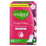 прокладки MOLPED Pantyliner Everyday Freshness Мягкость хлопка тонкие 60шт - фото в каталоге Максидом