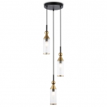 светильник подвесной AMBRELLA High Light E14 3х40Вт черный/латунь/прозрачный - фото в каталоге Максидом