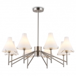 люстра потолочная AMBRELLA High Light E14х8 40Вт никель/белый матовый - фото в каталоге Максидом