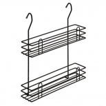 полка для специй двухъярусная тип 2 LEMAX 350x110x405мм черный матовый - фото в каталоге Максидом