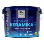 краска в/д DUFA Premium EuroPlast Keramika 3 база 1 для стен и потолков 9л белая, арт.МП00-006960 - фото в каталоге Максидом