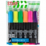 набор текстовыделителей STAFF College STICK NEON 6цв ассорти линия 1-4 мм - фото в каталоге Максидом