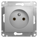 розетка 1 пост SCHNEIDER ELECTRIC Glossa без заземления, алюминий - фото в каталоге Максидом