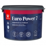 краска акриловая TIKKURILA Euro Power 7 для стен и потолков база А 9л белая, арт.700001121 - фото в каталоге Максидом