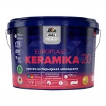 краска в/д DUFA Premium EuroPlast Keramika 20 база 1 для стен и потолков 9л белая, арт.МП00-006972 - фото в каталоге Максидом