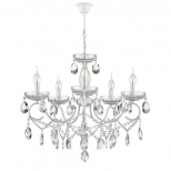 люстра подвесная LUMION Classi E14 5х40Вт металл хрусталь белый люстра подвесная LUMION Classi E14 5х40Вт металл хрусталь белый - фото в каталоге Максидом