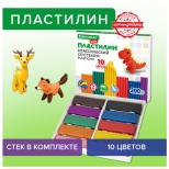 пластилин BRAUBERG Kids классический 10цв 200г со стеком - фото в каталоге Максидом