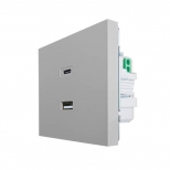 розетка LEZARD Zima TC+USB разъём серый матовый - фото в каталоге Максидом