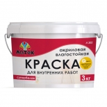 краска акриловая ЛАТЕК Л202 для стен и потолков влагостойкая 3кг белая, арт. 4607067844798 - фото в каталоге Максидом