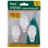 крючок самоклеящийся PARK белый овал до 1кг 3шт крючок самоклеящийся PARK белый овал до 1кг 3шт - фото в каталоге Максидом