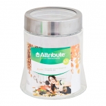 банка для продуктов ATTRIBUTE 0,7 л, круглая, стеклянная, с прозрачной крышкой - фото в каталоге Максидом