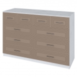 комод 10 ящиков Trisha Base 934x1400x440мм МДФ/ЛДСП латте фактур/дуб харбор - фото в каталоге Максидом