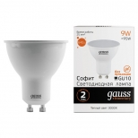 лампа светодиодная GAUSS Elementary 9Вт GU10 Led 640Лм 3000К MR16 - фото в каталоге Максидом