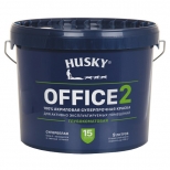 краска акриловая для стен и потолков HUSKY OFFICE 2 суперпрочная база А 9л, арт.32225 - фото в каталоге Максидом