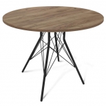 стол нераздвижной круглый Sheffilton SHT-TU2-1/90 900х900х745мм черный муар/дуб галифакс табак метал - фото в каталоге Максидом