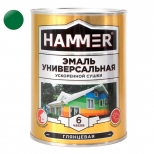 эмаль алкидная HAMMER ускоренной сушки 0,9кг зеленая, арт.ЭК000135034 - фото в каталоге Максидом