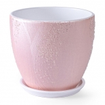 горшок керамический с поддоном Фрост 2,5л d18 h16см  розовый горшок керамический с поддоном Фрост 2,5л d18 h16см  розовый - фото в каталоге Максидом