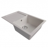 мойка Mixline ML-GM31 КОМФОРТ прямоугольная с крылом 770х500х190мм искуственный камень белая - фото в каталоге Максидом