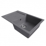 мойка Mixline ML-GM31 КОМФОРТ прямоугольная с крылом 770х500х190мм искуственный камень графит - фото в каталоге Максидом