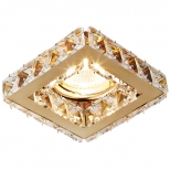 светильник встраиваемый AMBRELLA Crystal Spot MR16 GU5.3 + 3Вт LED золото/прозрачный хрусталь - фото в каталоге Максидом