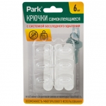 крючок самоклеящийся PARK прозрачный до 0,4кг 6шт крючок самоклеящийся PARK прозрачный до 0,4кг 6шт - фото в каталоге Максидом