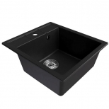мойка Mixline ML-GM28 КОМФОРТ прямоугольная 450х500х190мм искуственный камень ультра-черная - фото в каталоге Максидом