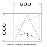 окно пвх 1створчатое SСHTERN 58 60х60см правое поворотно-откидное - фото в каталоге Максидом